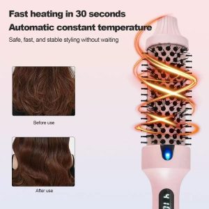 CkeyiN Hair Dryer Brush 2 In 1 Hot Air Spin Brush Curling Straightening Styling Auto-Rotating Ionic Round Blow Dryer Volumizer
